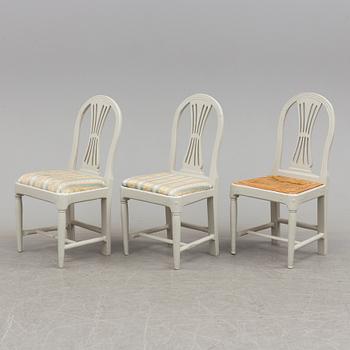 A set of three chairs from around year 1800.