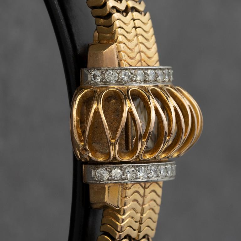 Jaeger-LeCoultre, "Sliding Bombé Wirework", ca 1950.