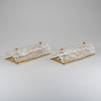VÄGGLAMPOR, ett par, Carl Fagerlund, Orrefors, 1960/70-tal.