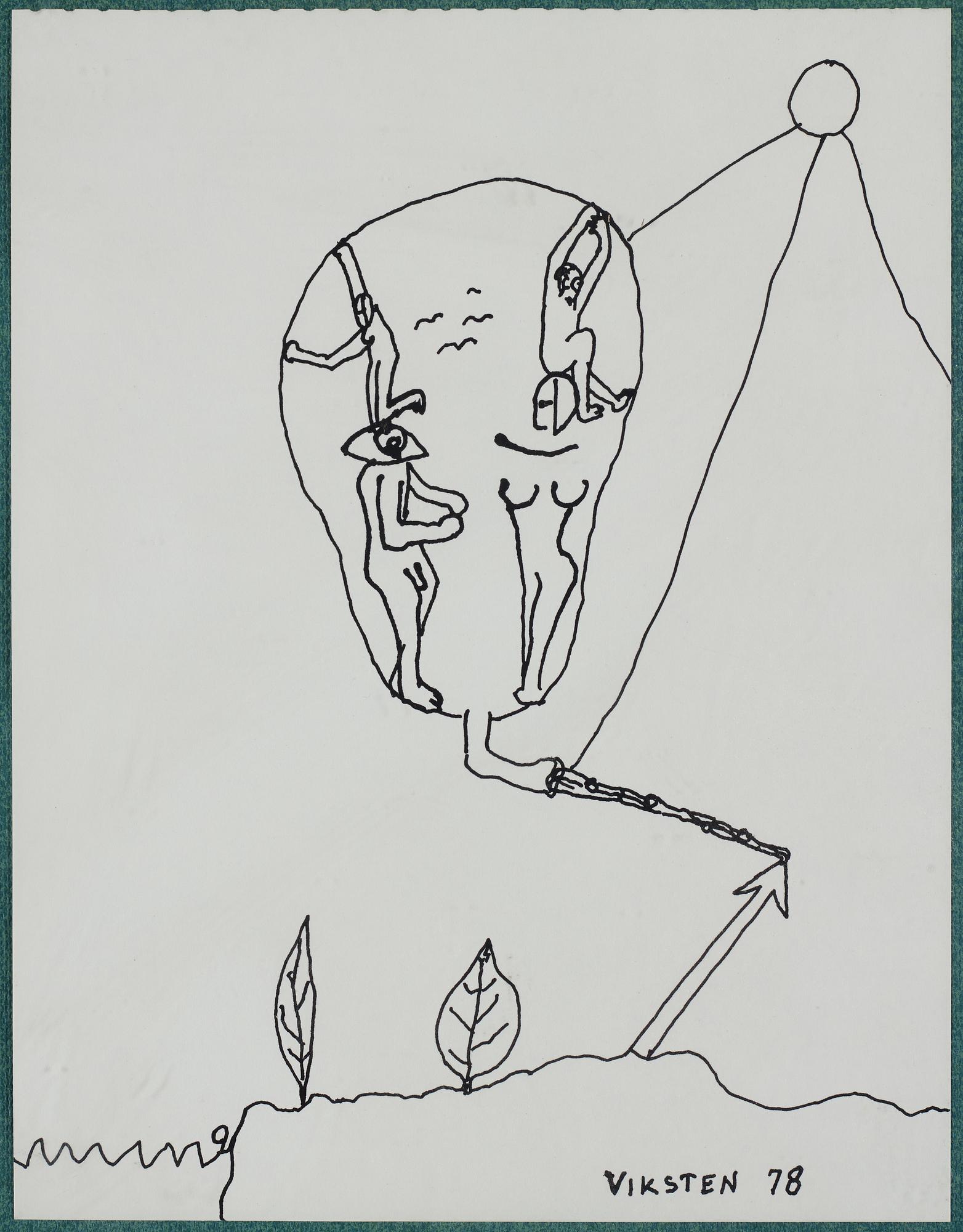 Hans Viksten, 4 framed indian ink drawings, signed and dated -70, -72, -74, -78.