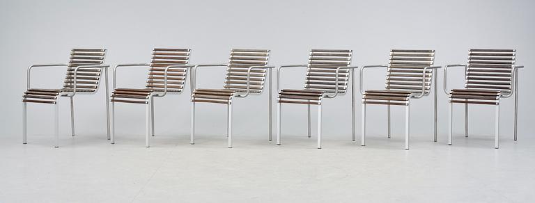 TRÄDGÅRDSSTOLAR, 6 st, Arnold Merckx, "Extremis", Formgiven 1998.