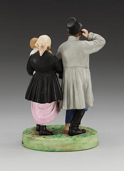 A Russian Gardner bisquit figure group, second half of 19th Century.