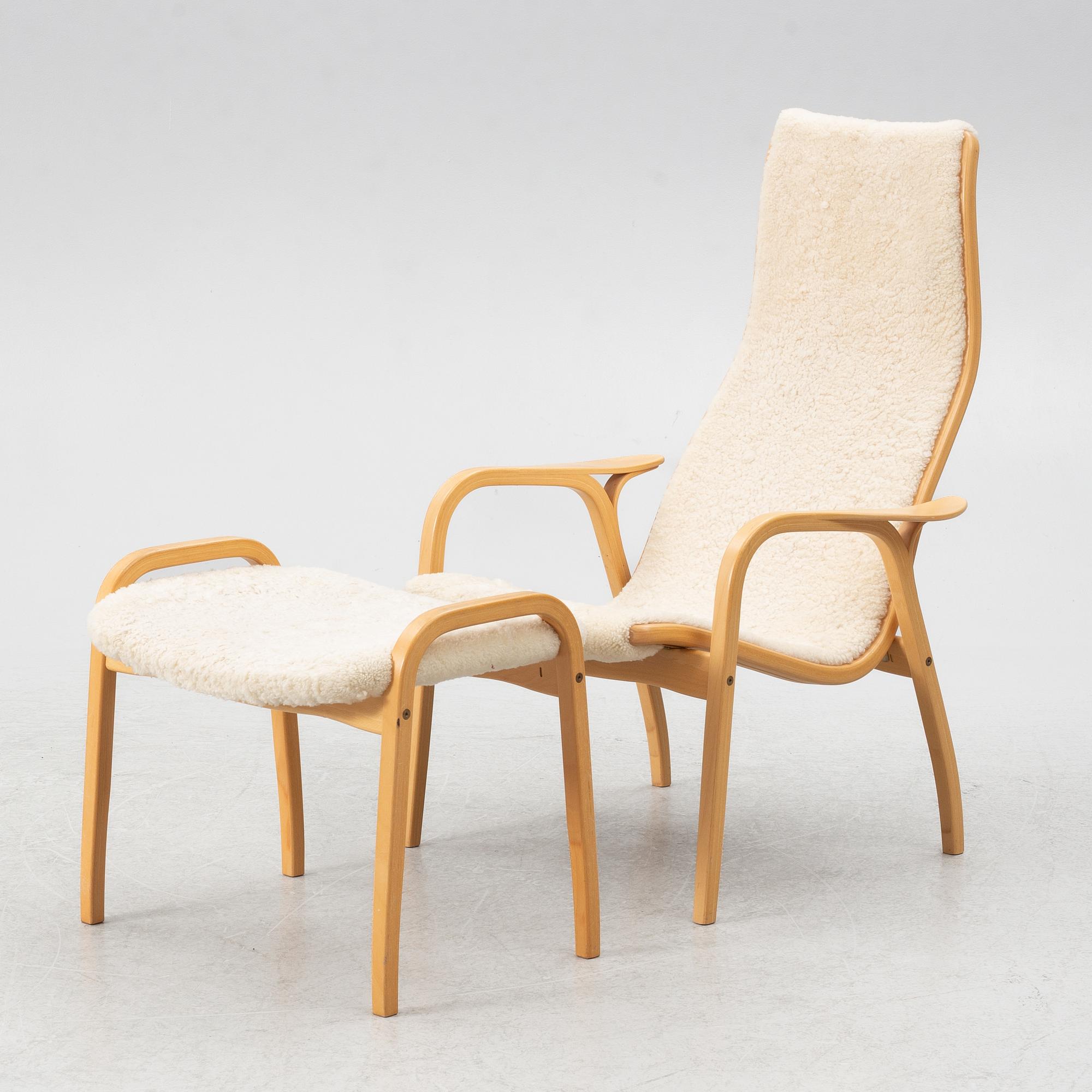 Yngve Ekström, armchair with footstool, "Lamino", Swedese.