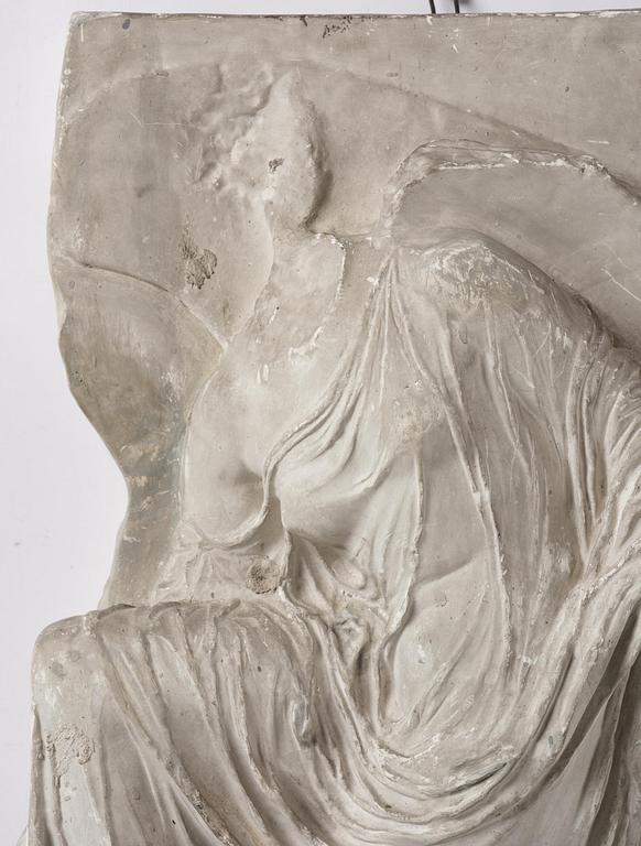 A presumably French 19th century plaster cast of the Nike of the Sandal.