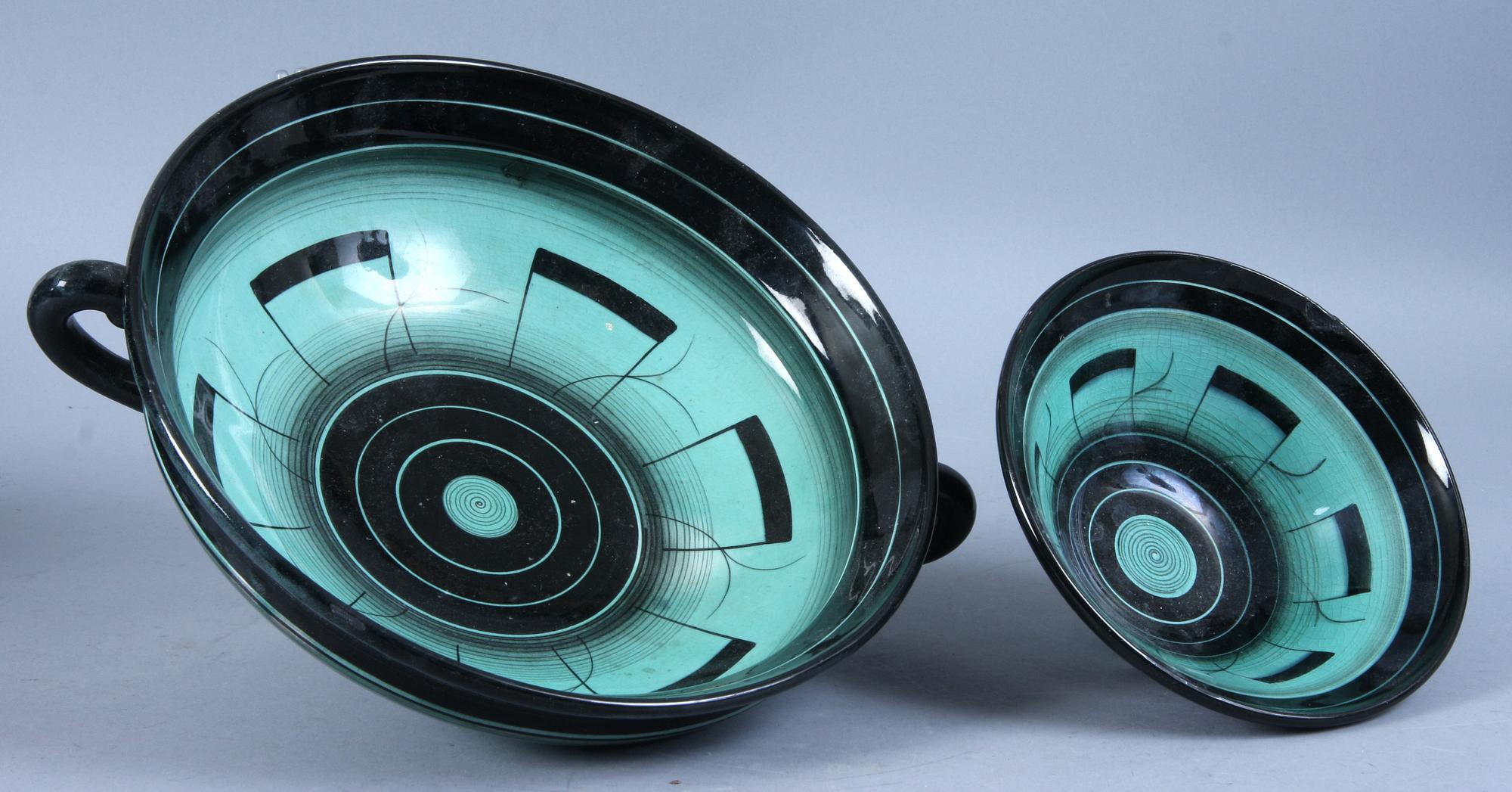 SKÅLAR, 4 st, flintgods, ur "Serie V"-serien, Ilse Claeson för Rörstrand.