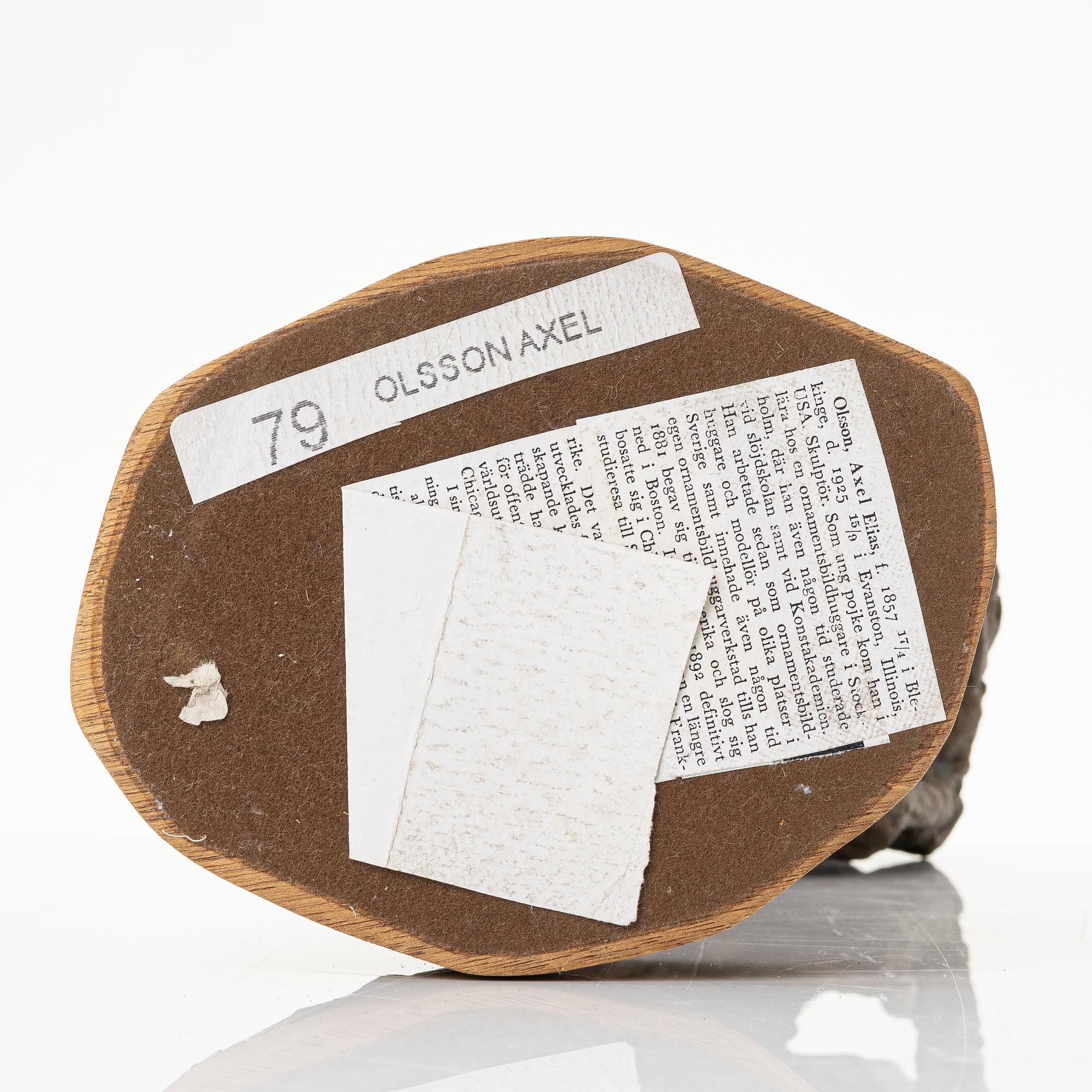 Axel Olsson, manlig gestalt med säck.