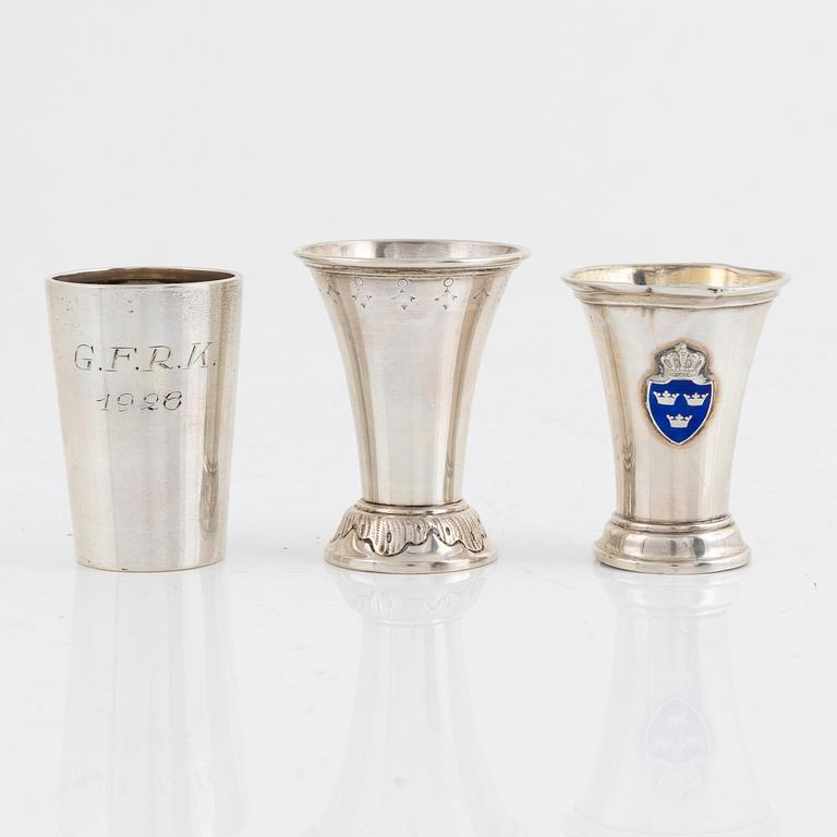 Parti silver, 11 delar, bla C.G. Hallberg, K. Anderson, 1903-1954.