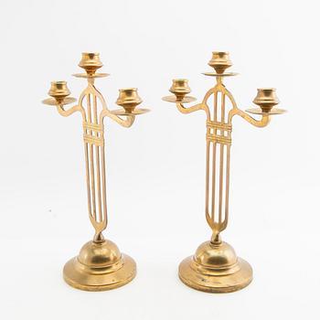 Kandelabrar, ett par, jugend, tidigt 1900-tal.