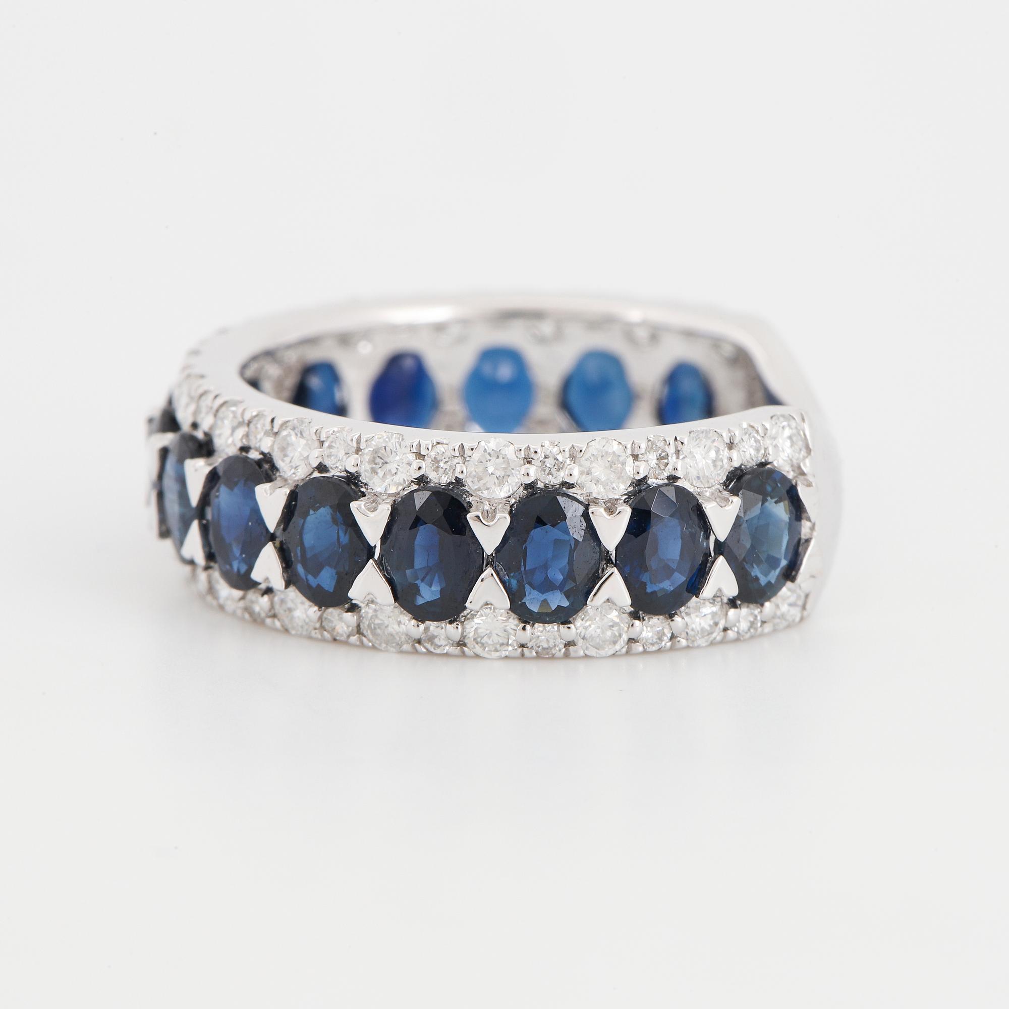 Oval sapphire and brilliant-cut diamond ring.