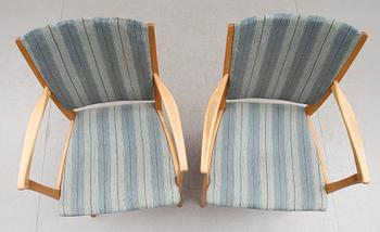 KARMSTOLAR, 1 par, Carl Malmsten, Waggeryds Möbelfabrik, 1900-talets andra hälft.