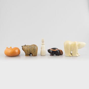 Lisa Larson, figuriner, 5 st, ur serien "Skansen", Gustavsberg.