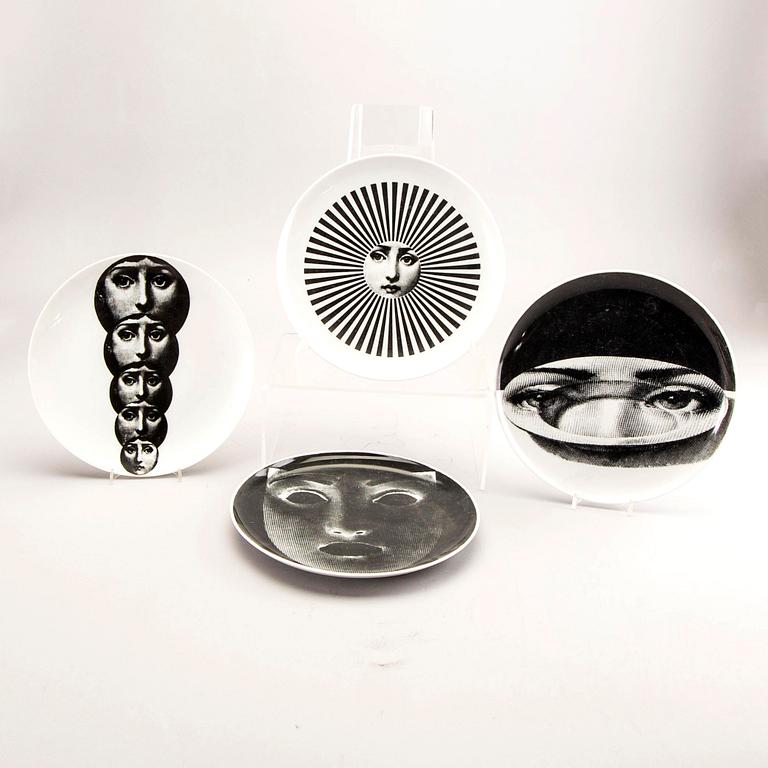 Piero Fornasetti, plates, 14 pcs, "Tema E Variazioni", Fornasetti, Italy.