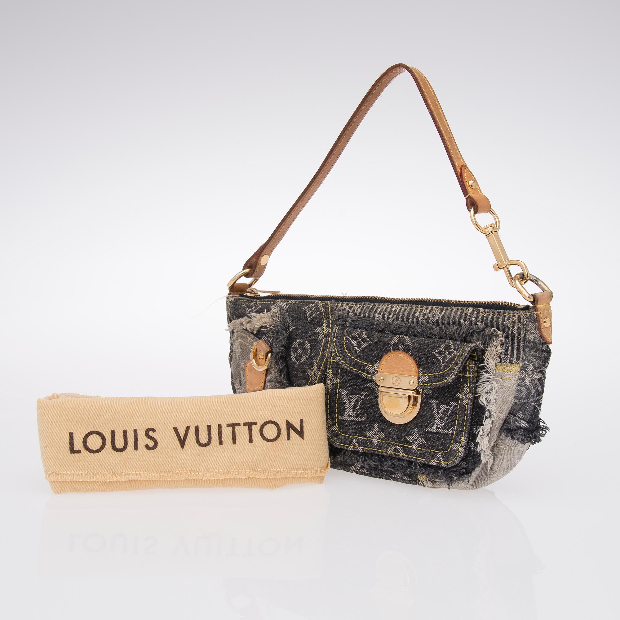 LOUIS VUITTON, Denim Patchwork Pochette, LAUKKU.