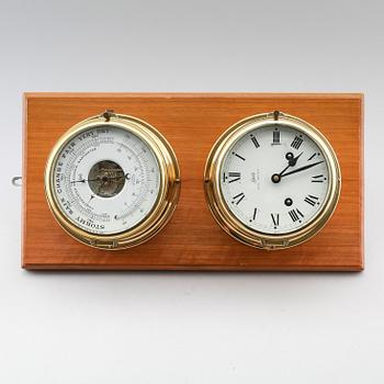 SKEPPSUR OCH BAROMETER, mässing, Schatz, 1900-talets andra hälft.