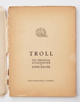 John Bauer, "Troll" 10 litografier i mapp/bok.