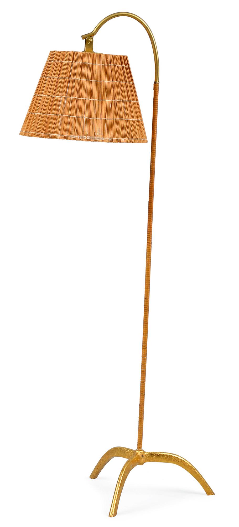 GOLVLAMPA, mässing, Paavo Tynell, märkt Oy Taito Ab.