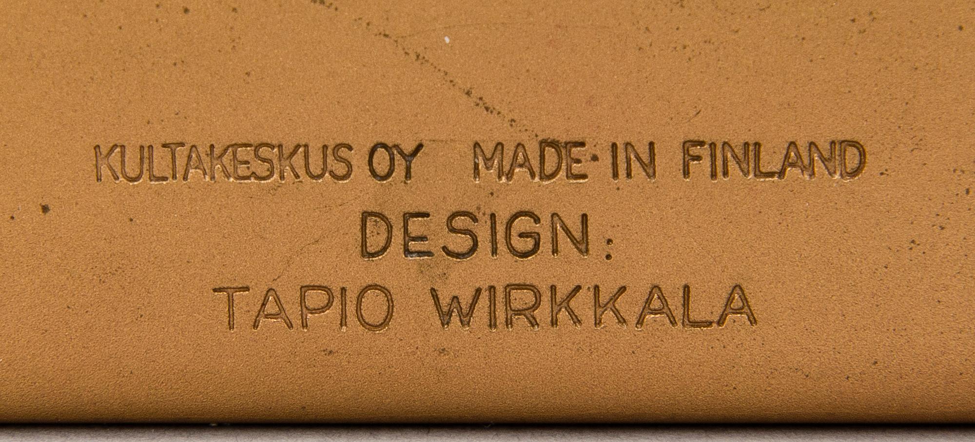 TAPIO WIRKKALA,  TUHKAKUPPI. Leimattu, Design: Tapio Wirkkala. Kultakeskus Made in Finland.