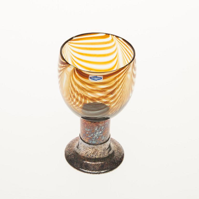 POKAL, glas, signerad Oiva Toikka Nuutajärvi Notsjö.