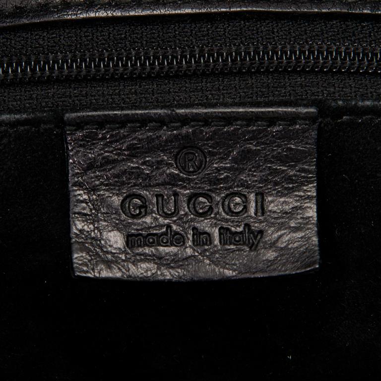 GUCCI Black Leather Jackie O Bag.