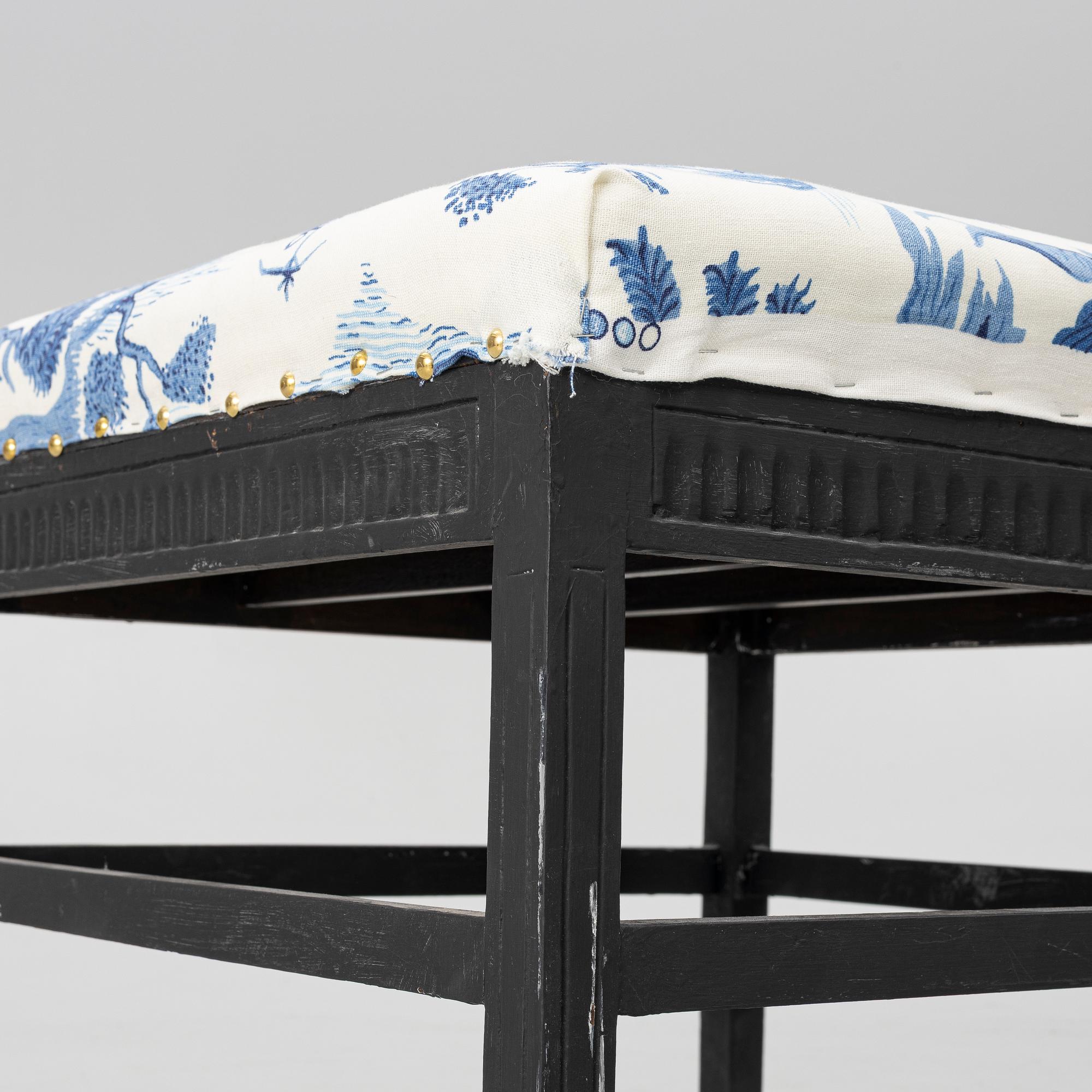 Two gustavian style stools, 20th century.