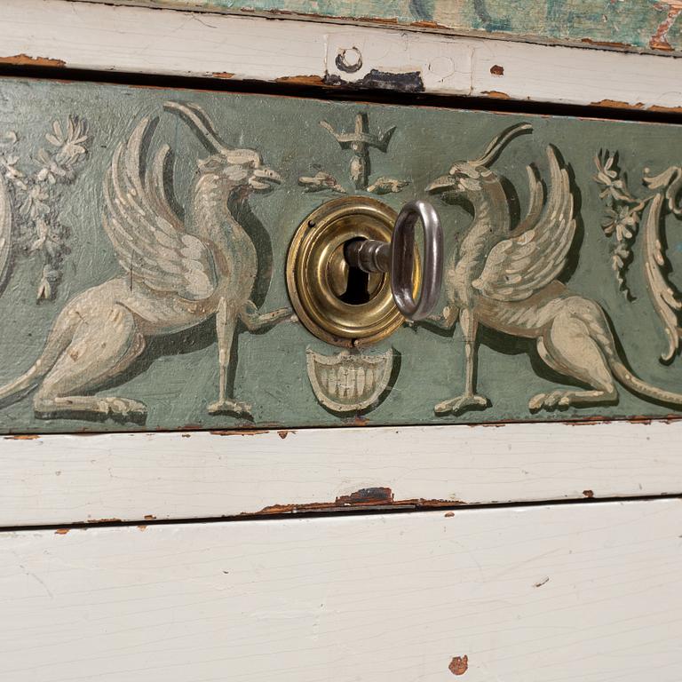 A Swedish late Gustavian commode, from Nils Asplind's workshop in Falun, active 1785-1820.