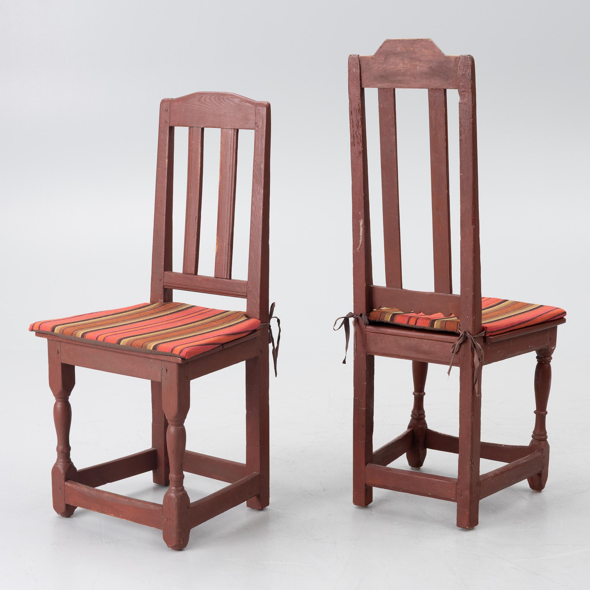Four chairs, Sweden, 19th century.