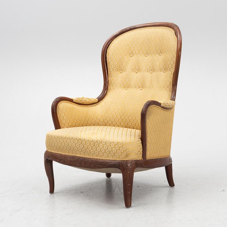 Carl Malmsten, a rare armchair, Cabinetmaker Albin Johansson, Stockholm, 1946.