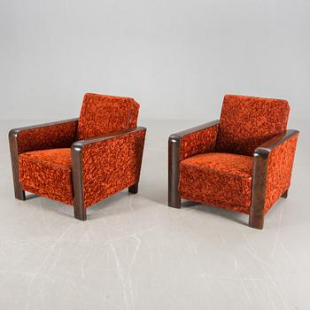 FÅTÖLJER, ett par, funkis, 1930-tal.