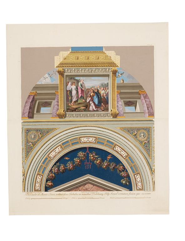 Giovanni Ottaviani, Four scenes from cloister vaults in the Raphael Loggias in the Vatican.