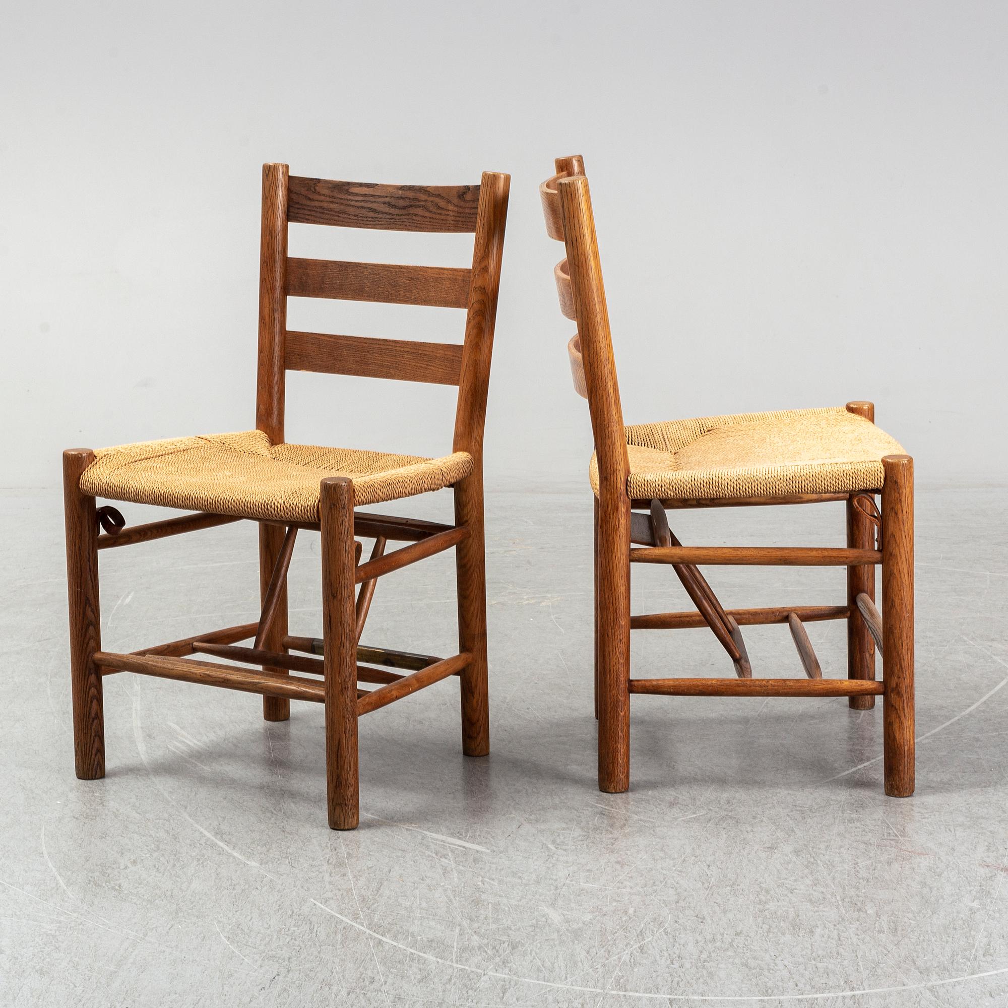 A set of 4 dining/church chairs by Viggo Hardie Fischer for Sorø Stolefabrik, 1950s.