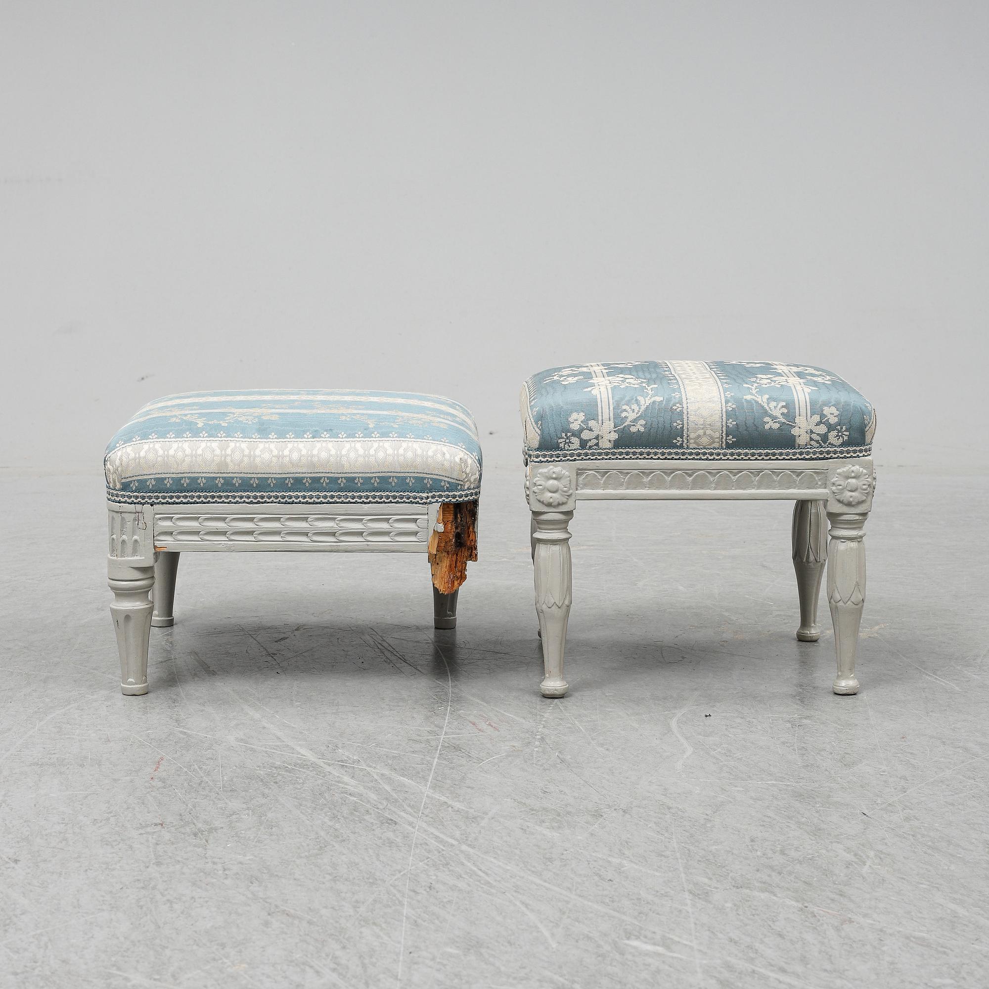 Two 18th Century Gustavians foot stools.