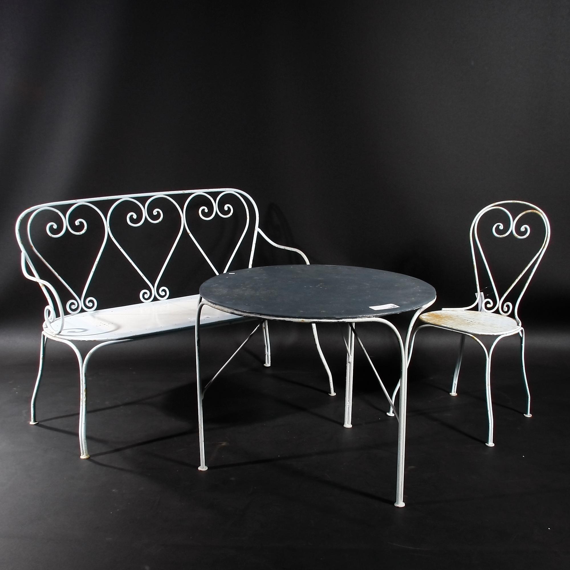 TRÄDGÅRDSMÖBEL, 3 delar. Järn.