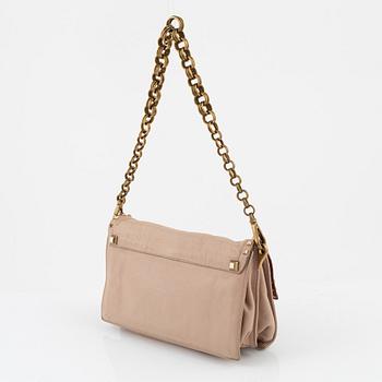 Prada, a pink leather and tassle bag.