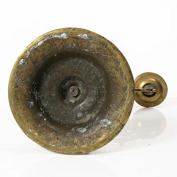 A pair of Baroque style brass candelabras, 20th century.