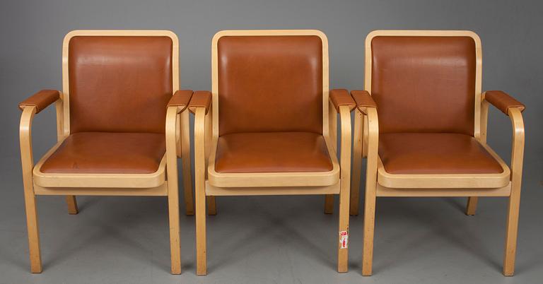 STOLAR, 3 st, modell E45, Alvar Aalto, Artek, 1970-tal.