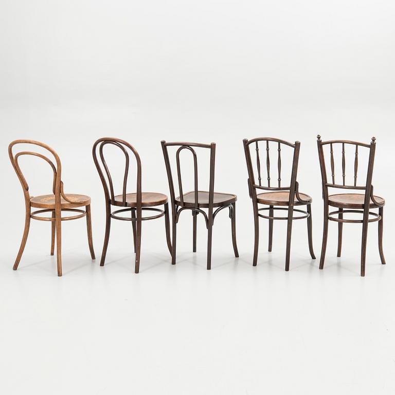 Chairs, 7 pieces, including Thonet, early 20th century.