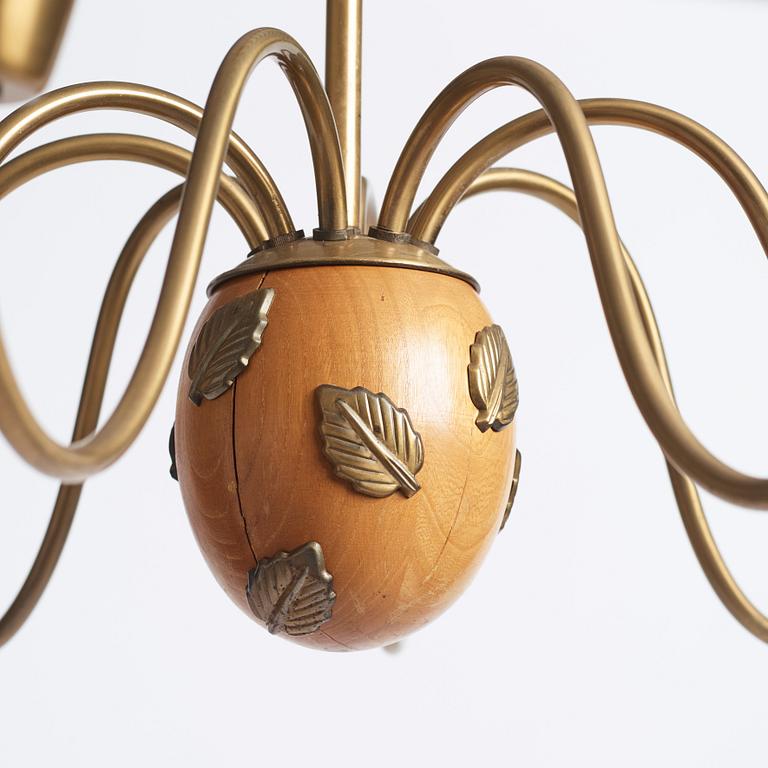 Hans Bergström, ljuskronor, 1 par, modell "10/8", ateljé Lyktan, Åhus, 1940-50-tal.
