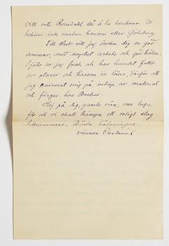 LETTER from Otto G. Carlsund to GAN (Gösta Adrian-Nilsson) in Lund, dated Stjärnhof 28.6.(19)28.