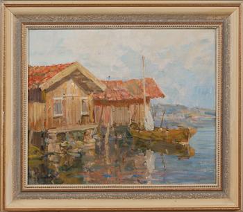 HUGO ÖFVERSTRÖM, olja på pannå, signerad.