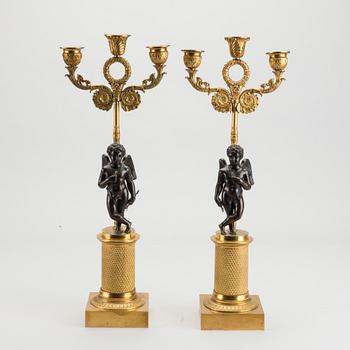 A pair of Empire candelabras.