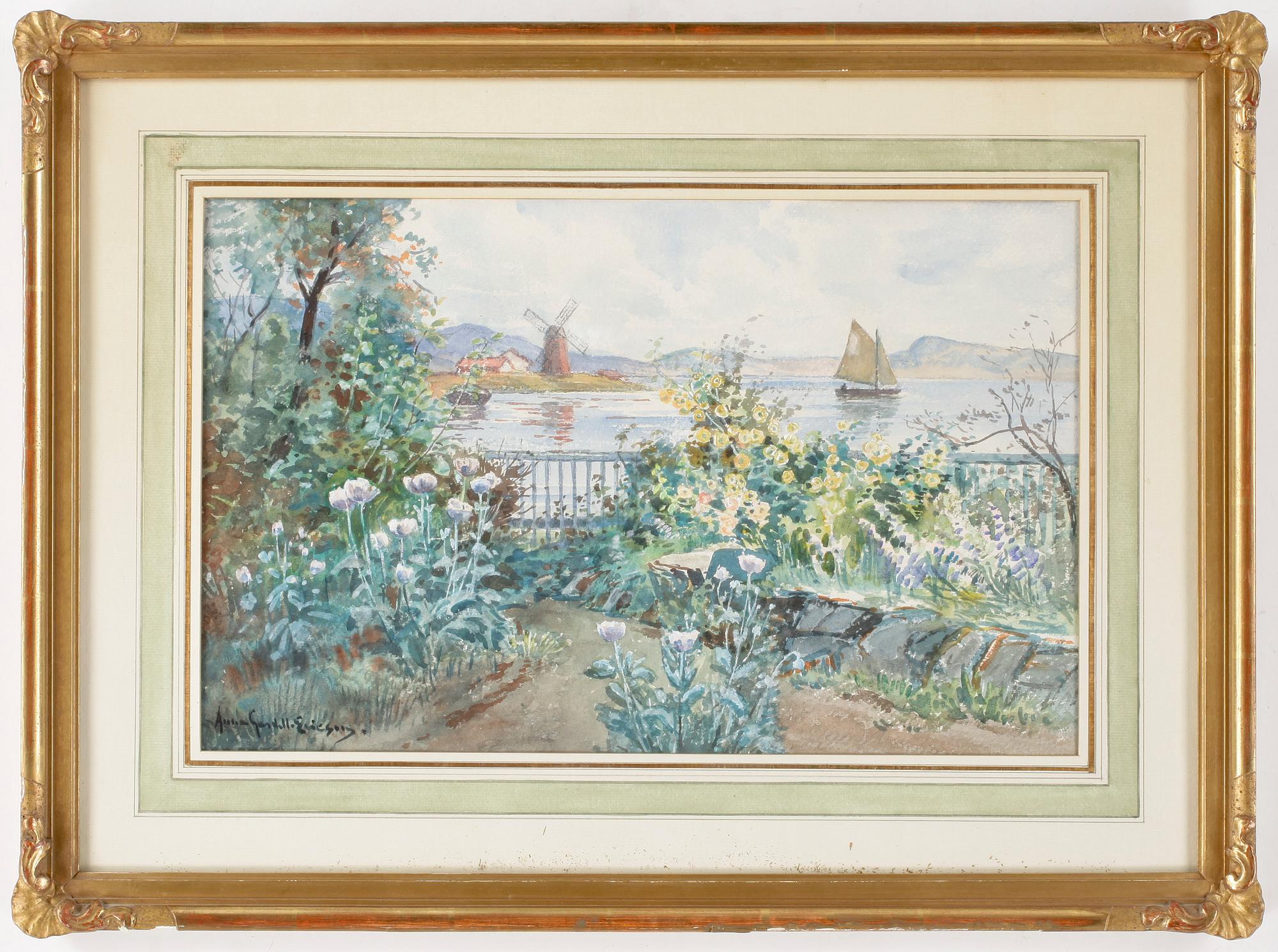 ANNA GARDELL-ERICSON.Sign Anna Gardell Ericson. Akvarell.