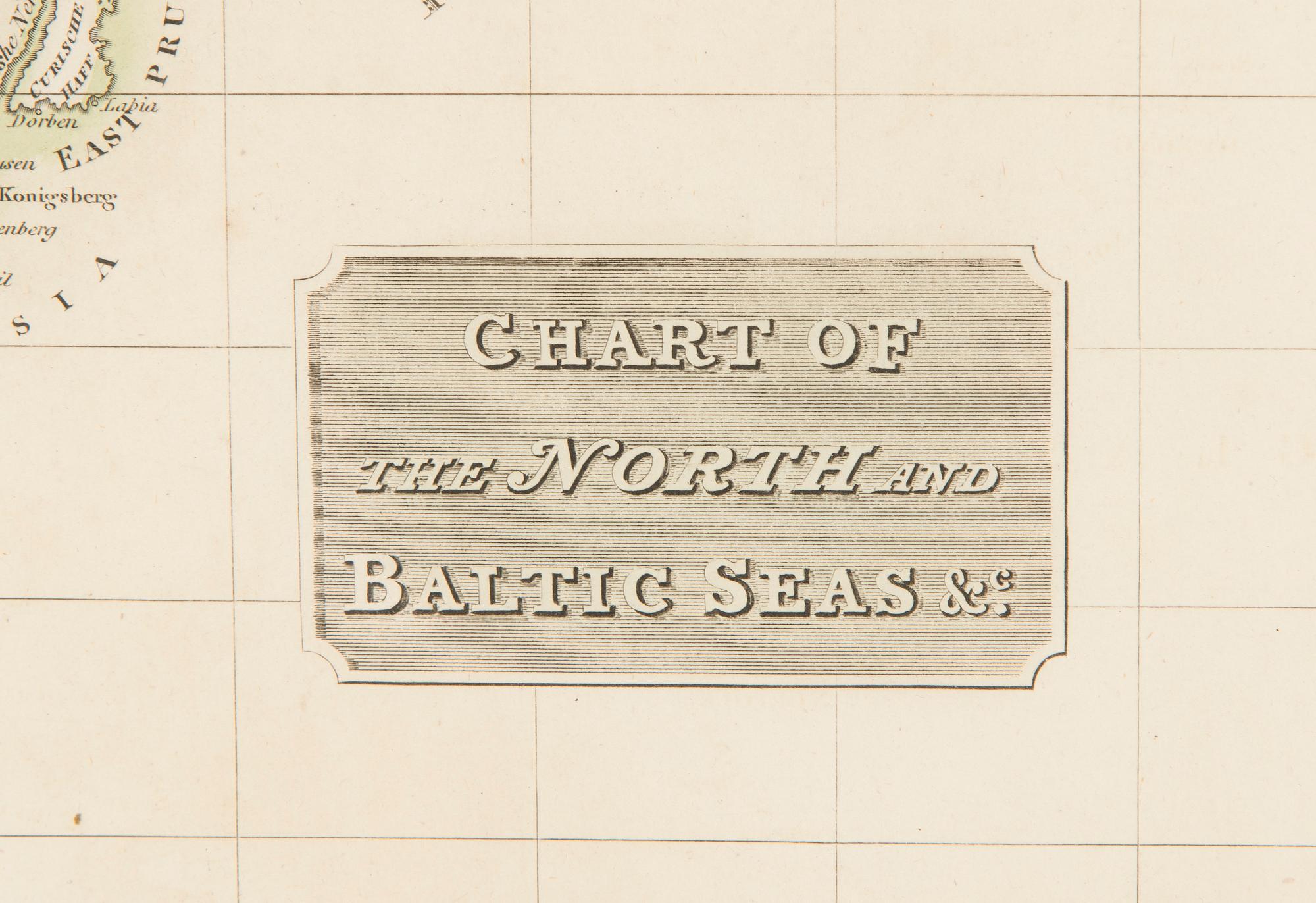 Map, Chart of the North and Baltic Seas, John Thomson, 1816. Edinburgh.