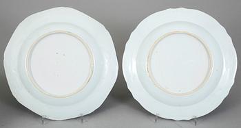 TALLRIKAR, 9 st, porslin, Qianlong, Kina 1700-tal.