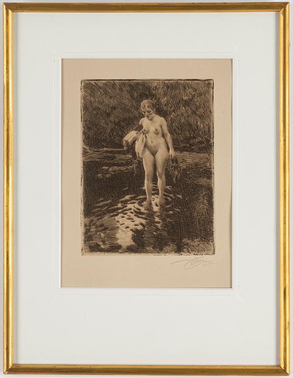 ANDERS ZORN, etsning, 1912, signerad med blyerts.