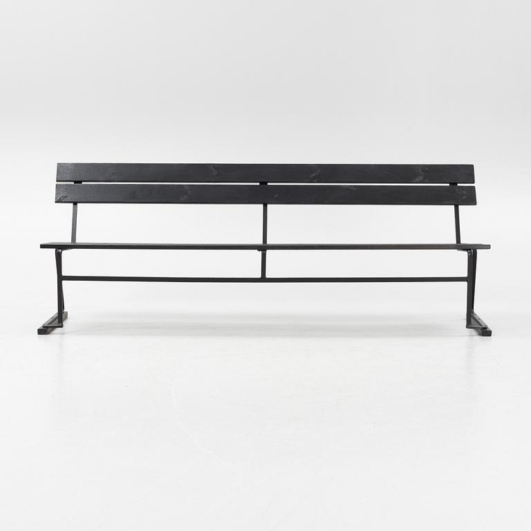 A 'Soffa5' iron and wood garden bench, Grythyttan.