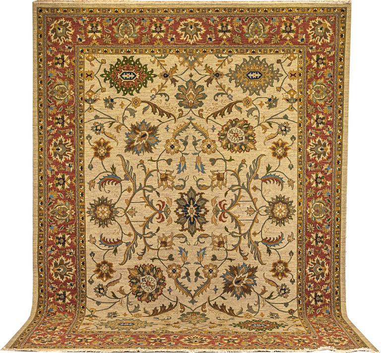A carpet, Sumak design, ca 367 x 280 cm.
