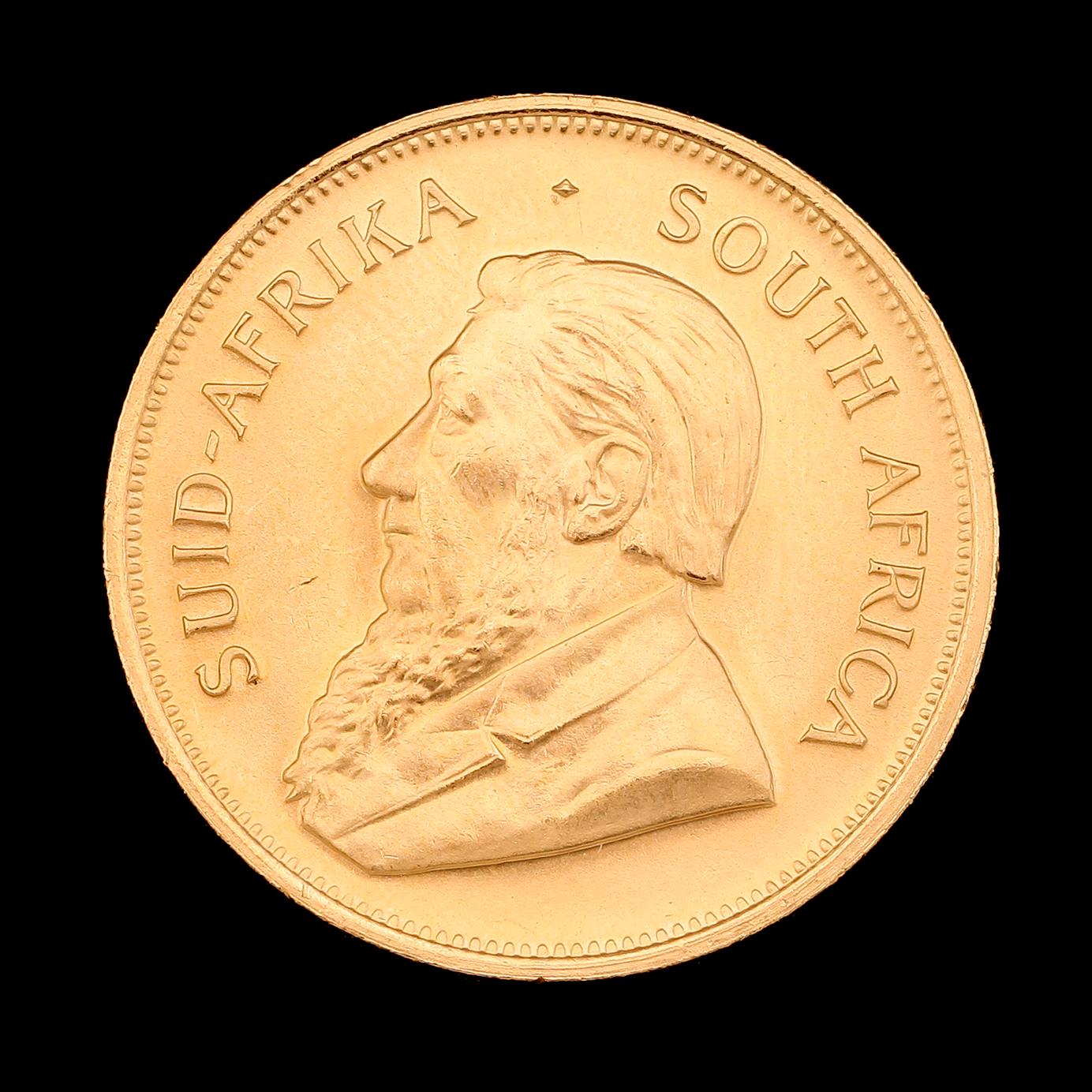 GULDMYNT, finguld, Krugerrand, Sydafrika, 1981. Vikt ca 34 g.