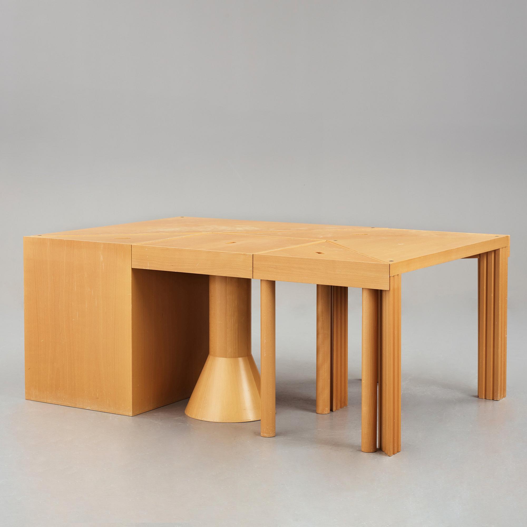 Massimo Morozzi, a 7 pieces "Tangram set" table, for Cassina, Italy 1980's.