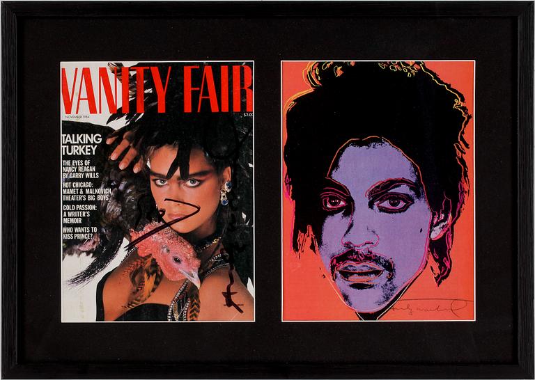 ANDY WARHOL, offsetprint, Prince, ur Vanity Fair, Talking Turkey issue, 1984, signerad.