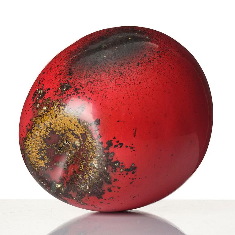 Hans Hedberg, a faience sculpture of an apple, Biot, France.